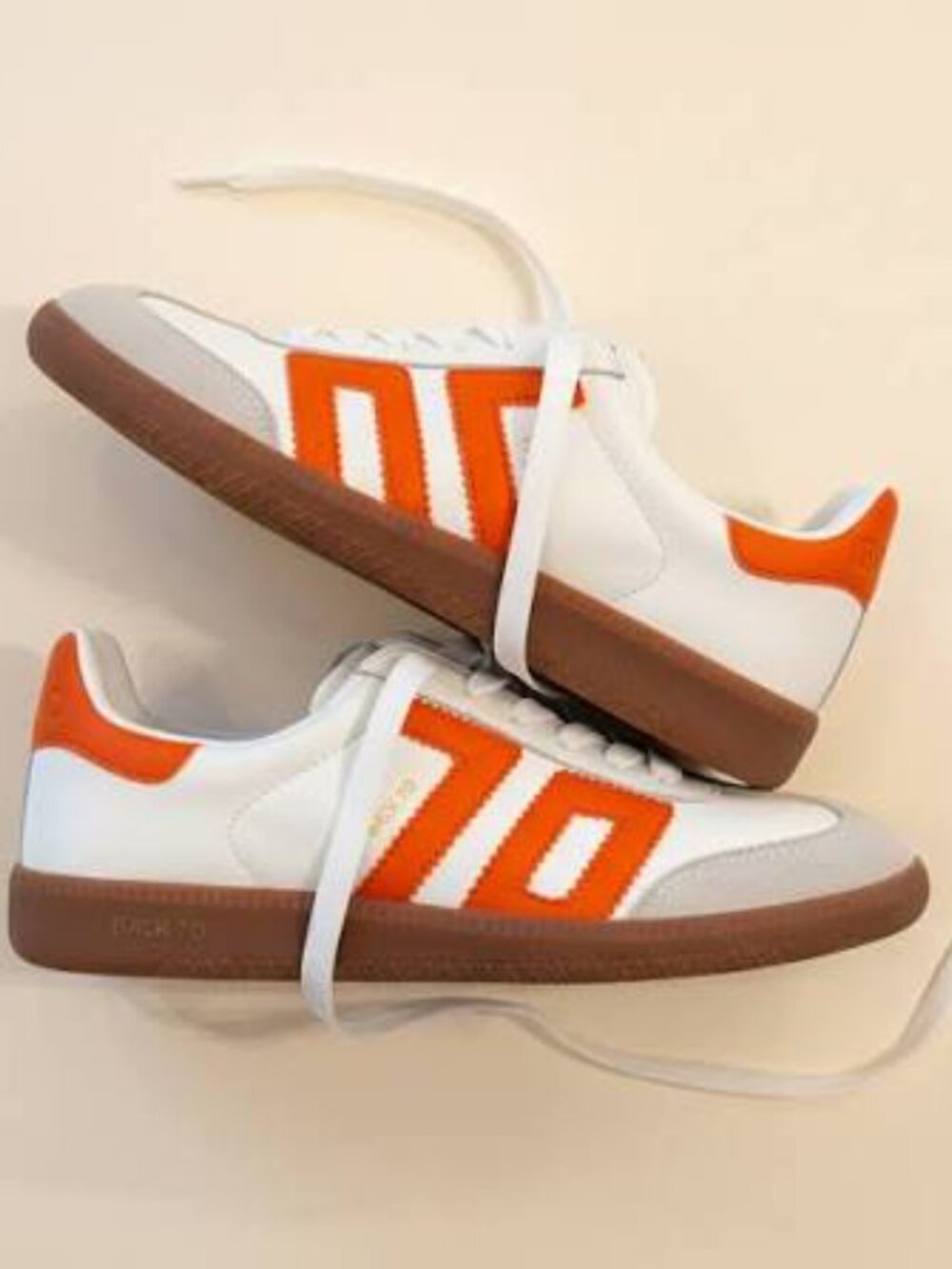 NEW BACK 70 women's cloud sneaker shoes Orange & White  sizes 6, 7. 8, & 10